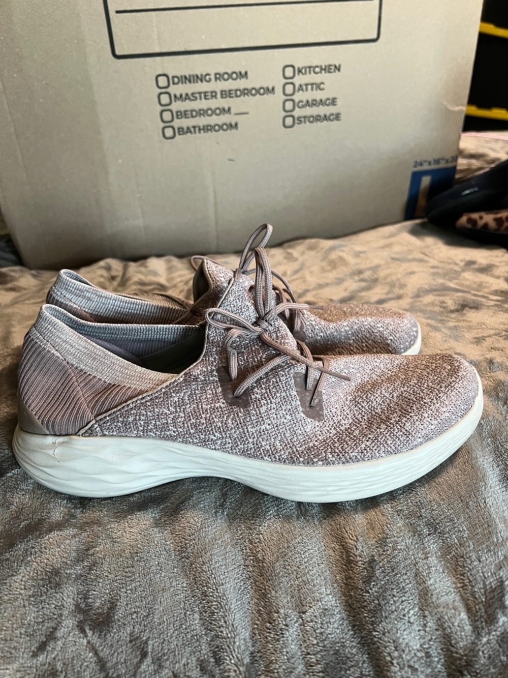 Skechers Women's Knit Lace-Up Athletic Sneakers in Blush